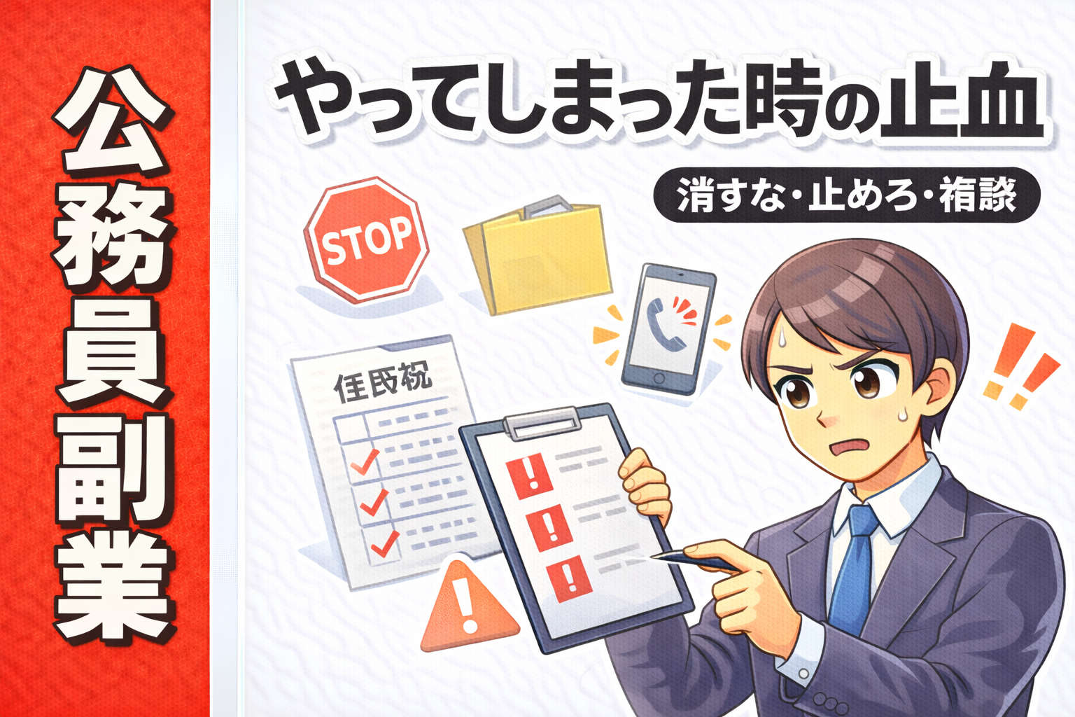 公務員副業を無許可でやってしまったときの現実的な止血手順を整理する記事のサムネイル
