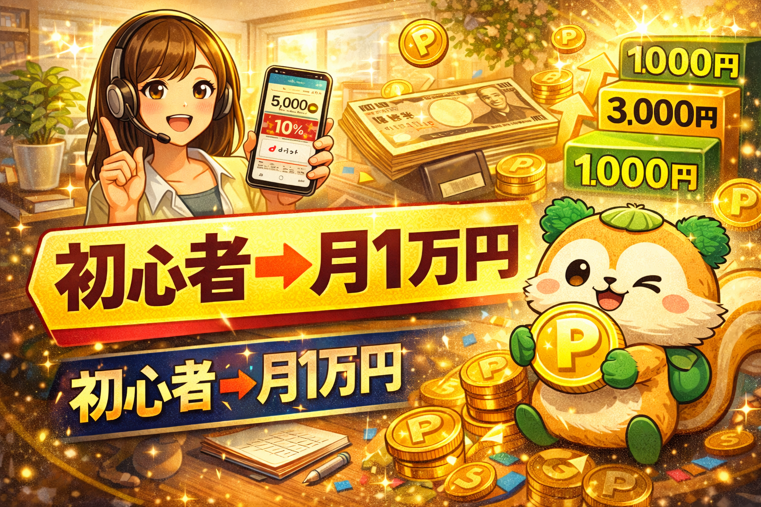 初心者→月1万円