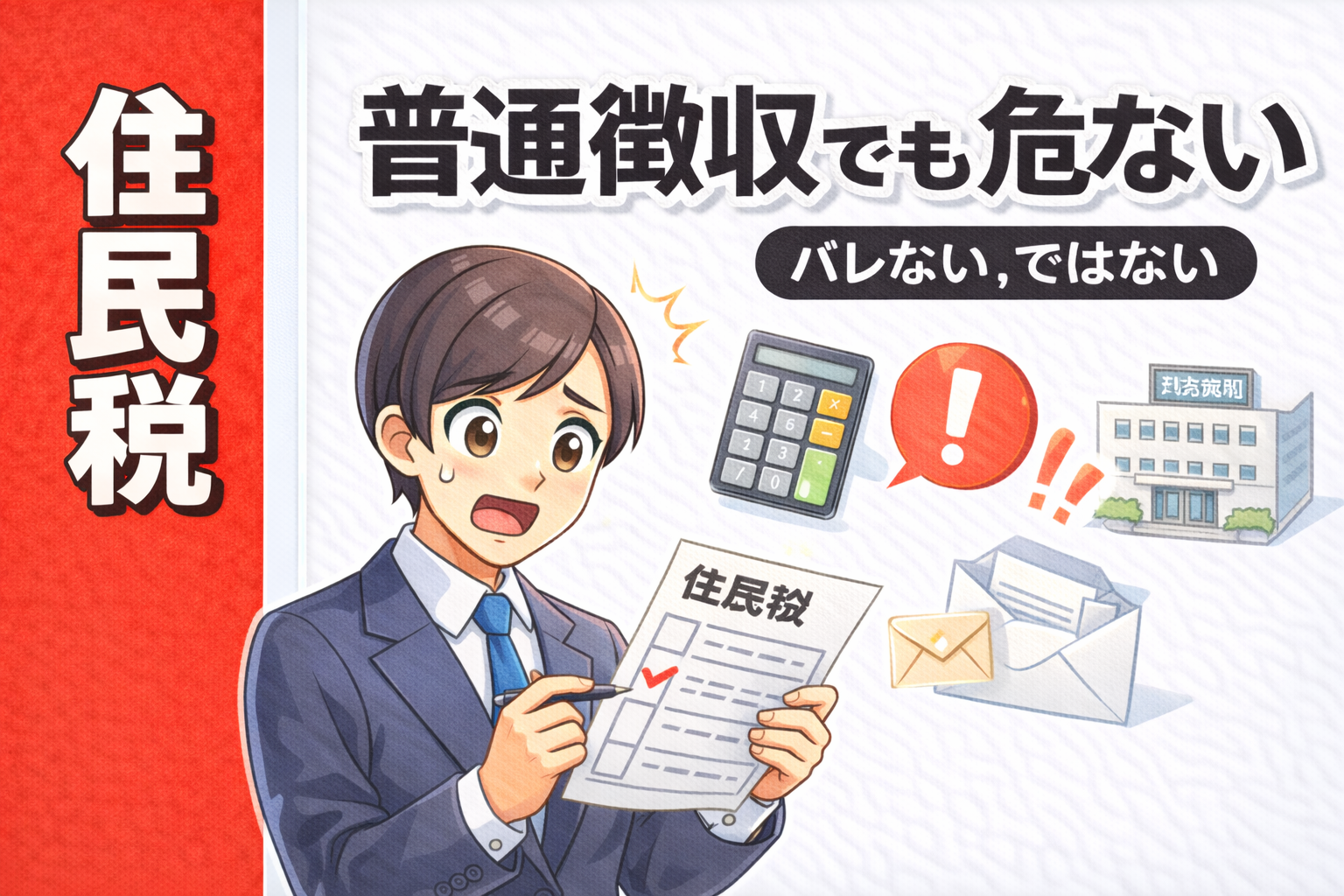 住民税の普通徴収でも公務員副業は安全ではないことを解説する記事のサムネイル