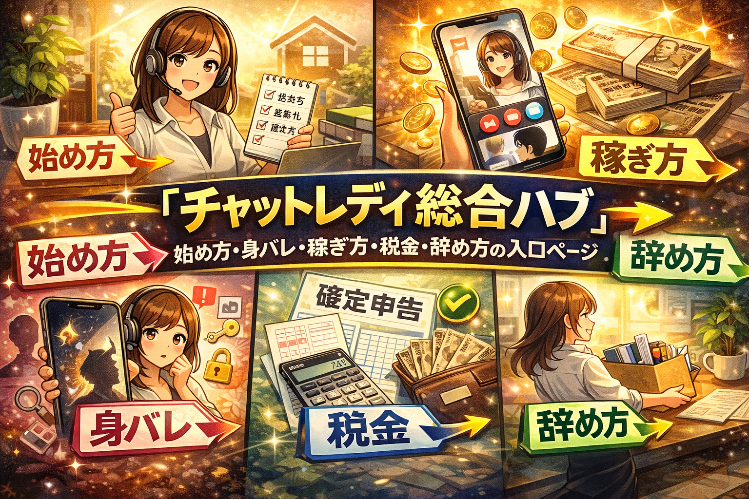 チャットレディ総合ハブ｜始め方・身バレ・稼ぎ方・税金・辞め方の入口ページ