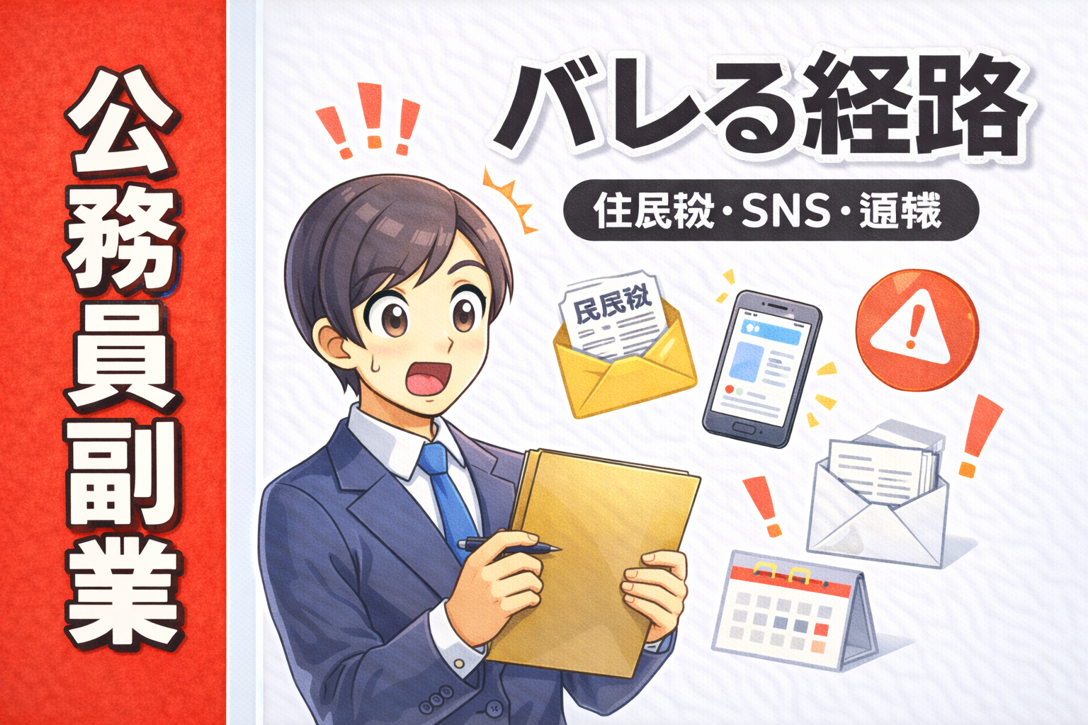 公務員副業がバレる典型ルートを住民税・SNS・通報の切り口で整理する記事のサムネイル