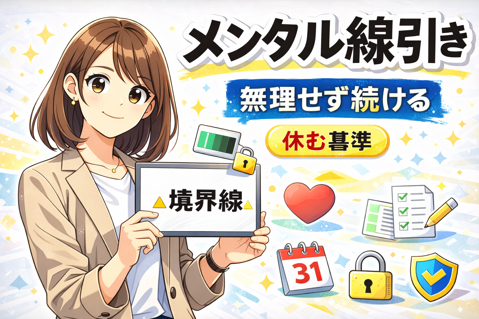 メールレディのメンタル線引き（返信しない基準と休む判断）を示したサムネイル