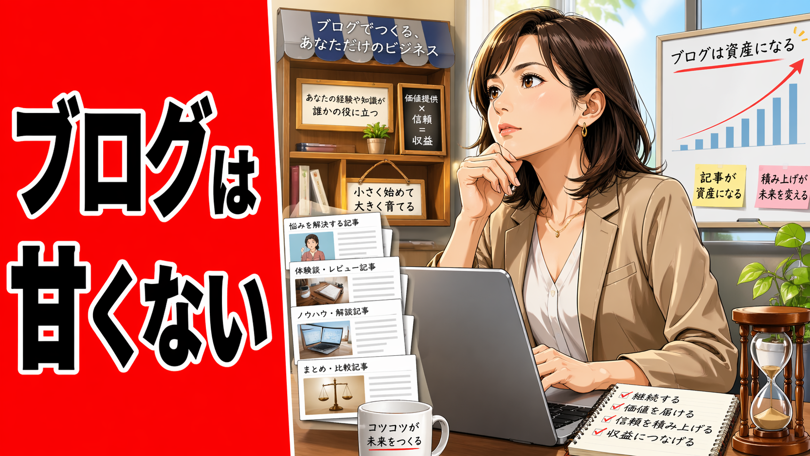 ブログで食べていくまで10年かかる現実を商売論として語る副業研究所のコラム