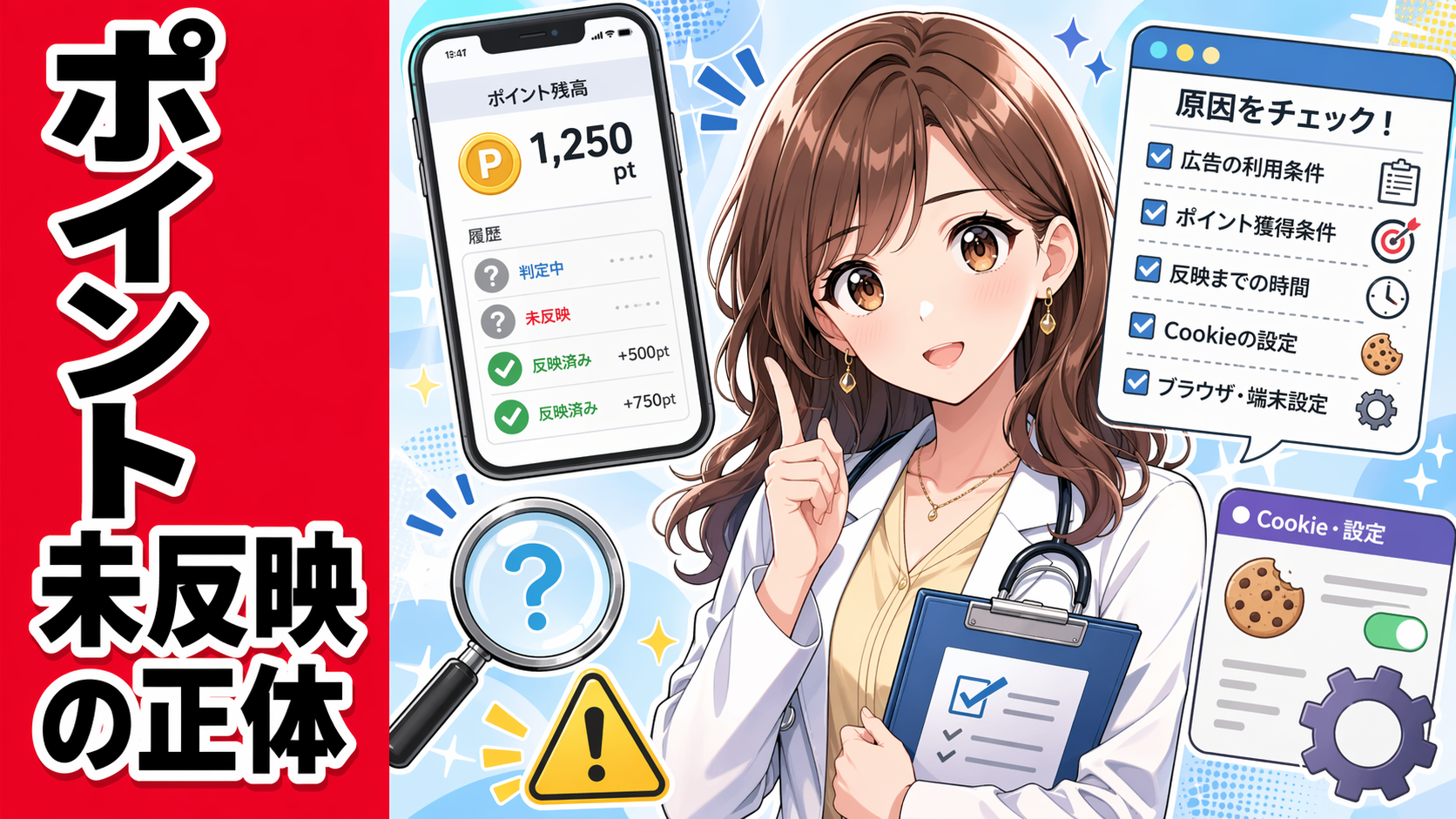 ヨミドクター第1話：モッピー公式ヘルプを読み解く。ポイント未反映・トラッキング漏れの原因と対策の処方箋