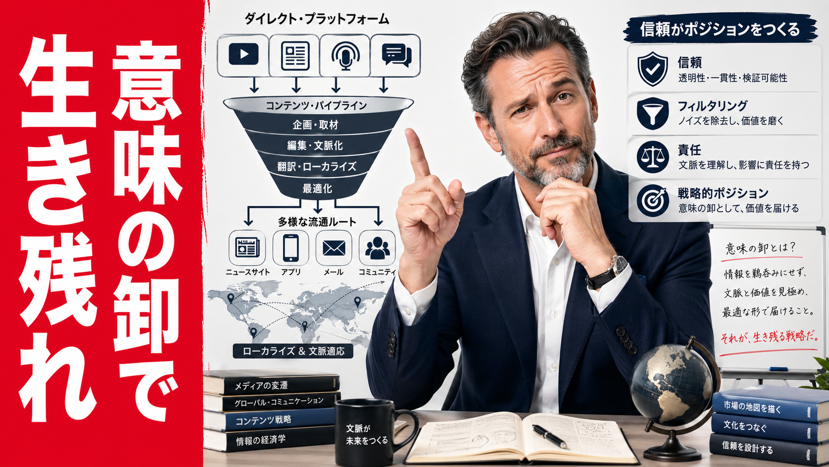 プラットフォーム時代に情報の卸が意味の卸へ変わる必要性を解説する副業研究所第7話のサムネイル